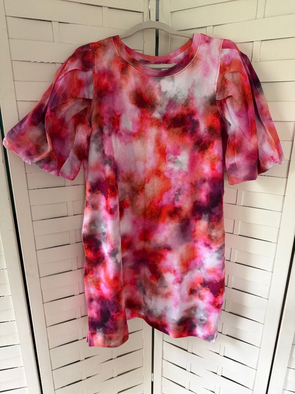 Chico’s Zenergy French Terry Tie-Dye Blouson Dress w/Pockets Size 1 (8/10)